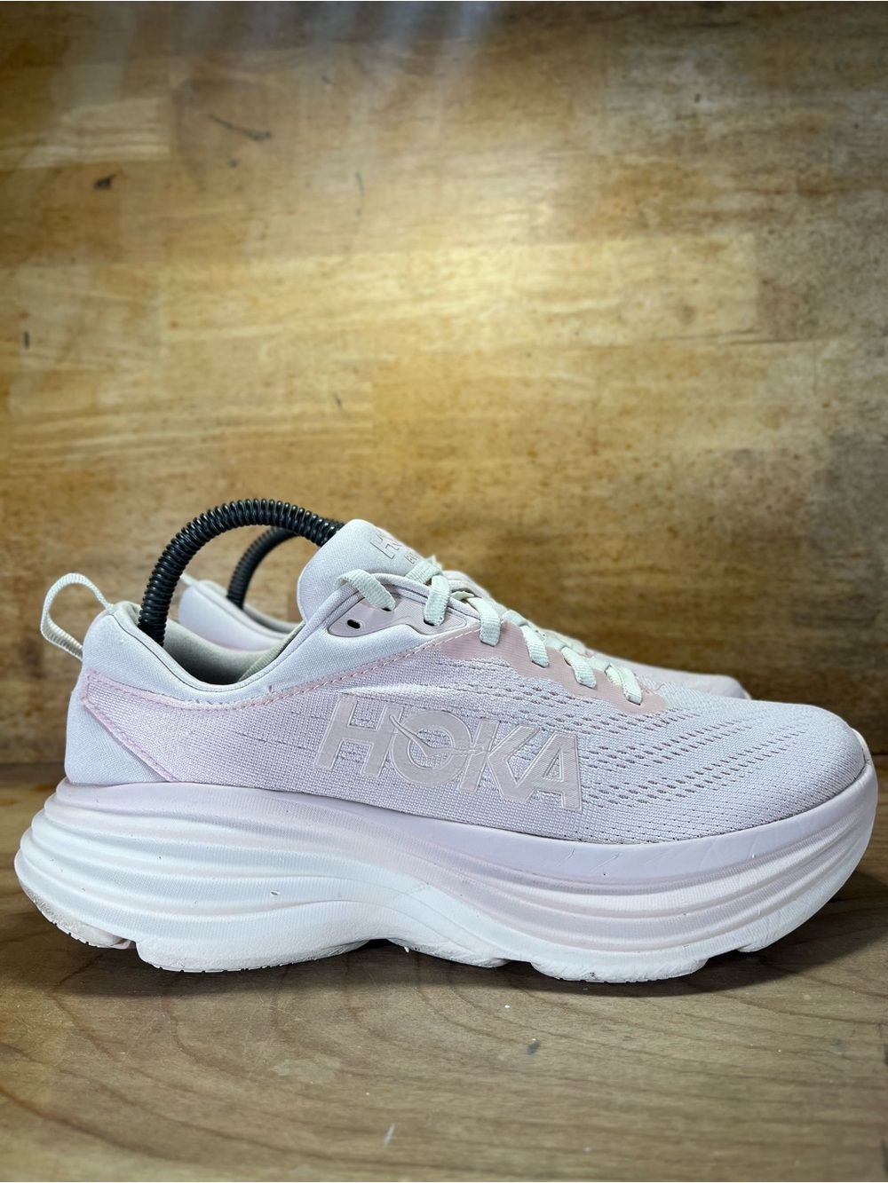 Hoka One One Bondi 8 Womens Size 8 Running Shoes Sneakers Cosmic Pearl Pink